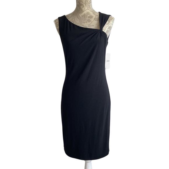 Laundry By Sheli Segal Black Dress Cocktail Gown Sleeveless Sheath Dress size 2 - Picture 3 of 11